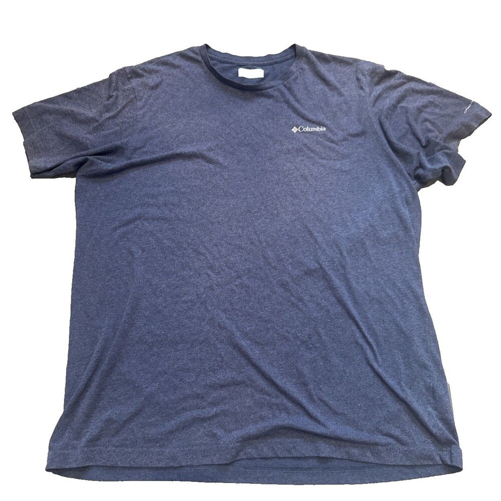 Columbia Men’s Tee XL Hike Outdoor Moisture Wicking Marled Blue Short Sleeve